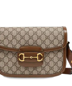 Gucci 1955 Horsebit Supreme Shoulder Bag in Brown