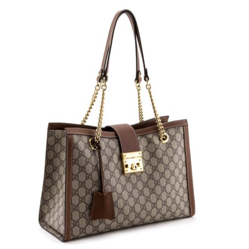 Gucci GG Supreme Padlock Shoulder Bag Brown - Image 3