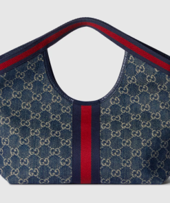Alternative view of Gucci Giglio Small Tote Blue And White Bag