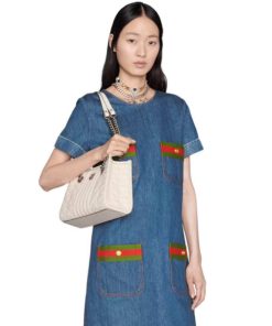 Alternative view of Gucci small GG Marmont tote bag White