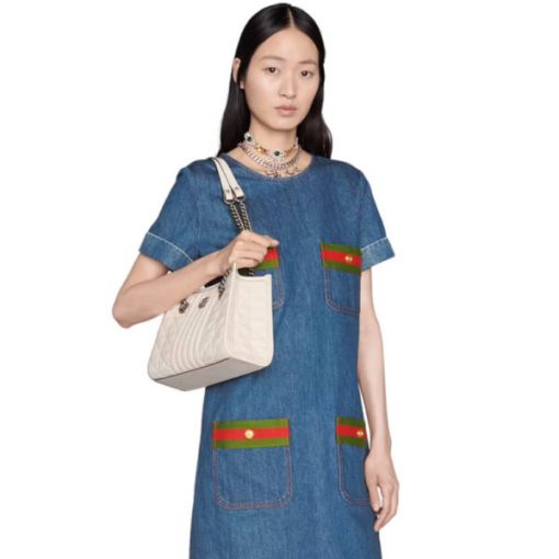 Gucci small GG Marmont tote bag White - Image 2