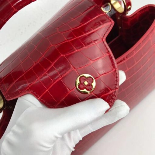 Louis Vuitton Capucines Mini Crocodile Bag Red - Image 4