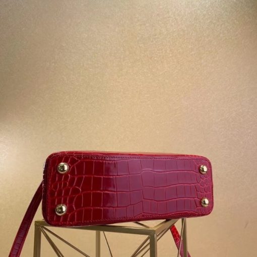 Louis Vuitton Capucines Mini Crocodile Bag Red - Image 3