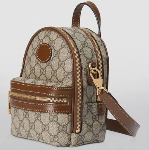 Gucci Mini Canvas Interlocking G Backpack Màu Nâu - Image 2