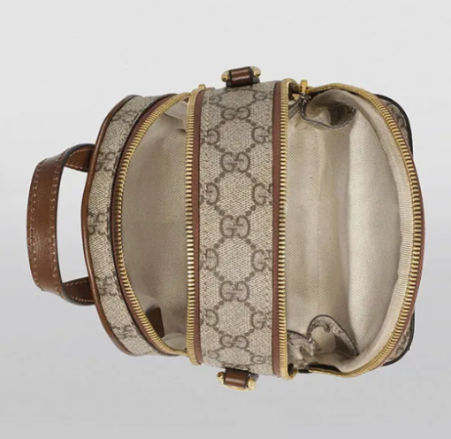 Gucci Mini Canvas Interlocking G Backpack Màu Nâu - Image 3