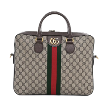 Alternative view of GG Gucci Shoulder Bag Coated Canvas Monogram Beige and Leather