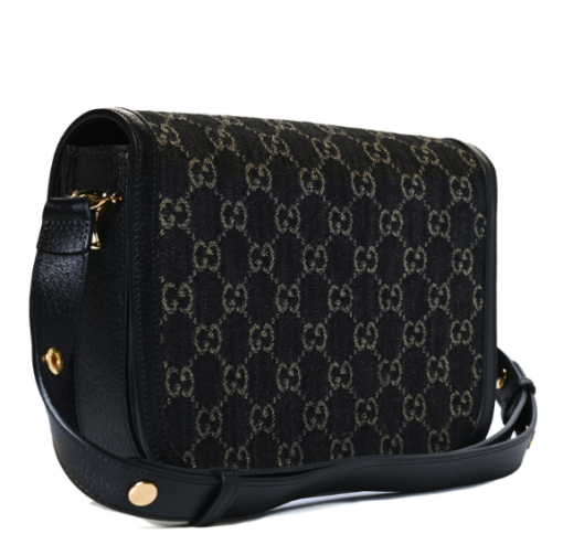 GUCCI Jacquard Black Denim GG Monogram Textured Dollar Black Ivory - Image 2