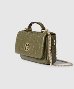 Alternative view of GUCCI GG MILANO SMALL TOP HANDLE GREEN BAG