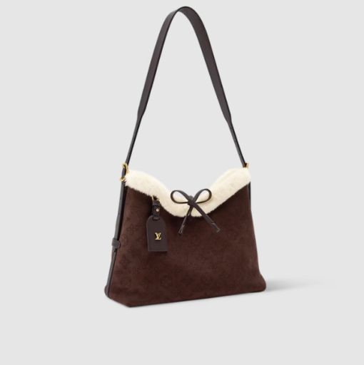 Louis Vuitton CarryAll PM Chocolate Brown Shearling Bag - Image 2