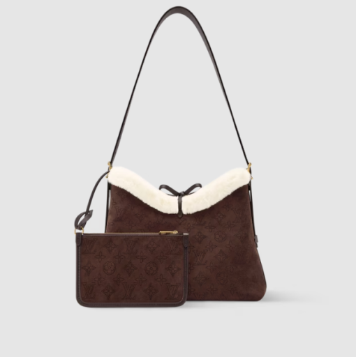 Louis Vuitton CarryAll PM Chocolate Brown Shearling Bag - Image 3