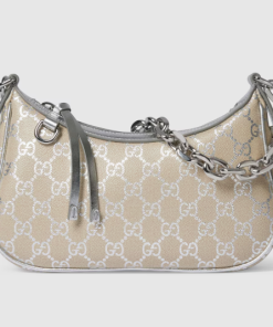 Gucci GG Emblem small silver GG shoulder bag