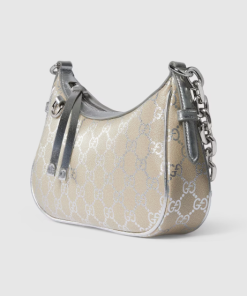 Alternative view of Gucci GG Emblem small silver GG shoulder bag