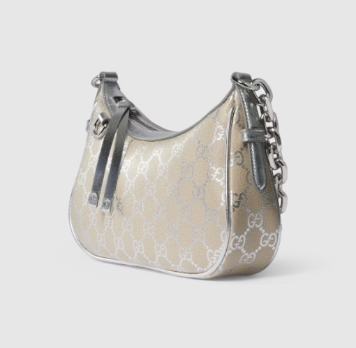 Gucci GG Emblem small silver GG shoulder bag - Image 2