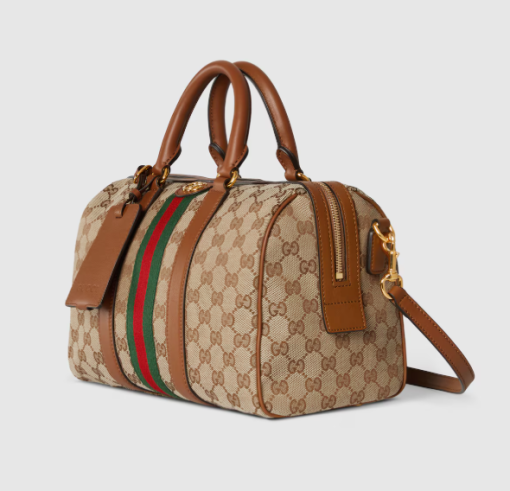 Gucci Ophidia medium boston beige and brown GG canvas bag - Image 2