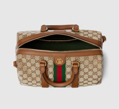 Gucci Ophidia medium boston beige and brown GG canvas bag - Image 3