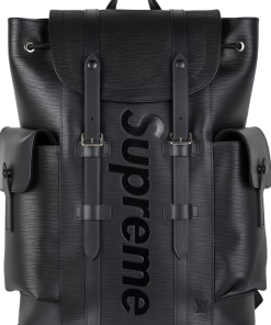 LOUIS VUITTON Black X Supreme Christopher Backpack Bag