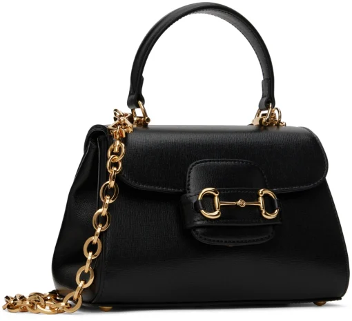 Gucci Black Mini Horsebit 1955 Bag - Image 3