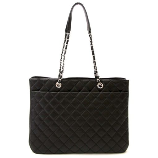 CHANEL Large Classic Caviar Leather Tote Shoulder Black Bag - Image 2