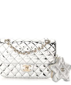 Chanel New 24C Backpack Mirrored metallic Flap Shoulder Bag