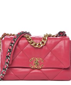 CHANEL 19 DARK PINK FLAP BAG