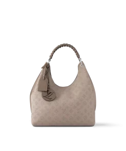 LOUIS VUITTON Carmel Mahina Calf Leather Hobo Bag Cream