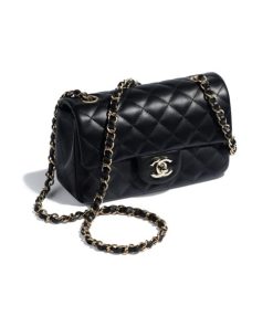Alternative view of MINI FLAP BAG Shiny Lambskin Gold-Tone Metal