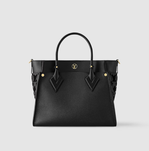LOUIS VUITTON Grained Calfskin Shearling On My Side MM Black - Image 3