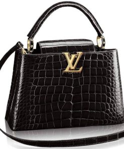 Louis Vuitton Capucines Mini Crocodile Bag Black