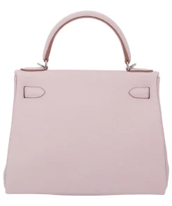 Alternative view of Hermes Kelly 20cm Bag In Mauve Pale Clemence Leather PHW