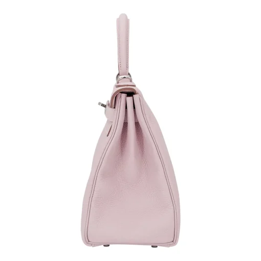 Hermes Kelly 20cm Bag In Mauve Pale Clemence Leather PHW - Image 3