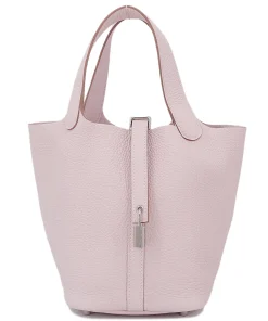 Hermes Picotin Lock 22 Bag In Mauve Pale Clemence Leather