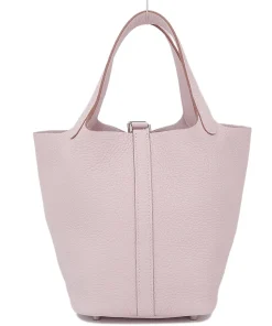 Alternative view of Hermes Picotin Lock 22 Bag In Mauve Pale Clemence Leather