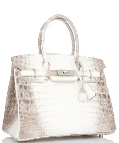 Alternative view of Herm?s Birkin 30 Himalaya Crocodile Palladium