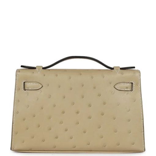 Hermès Kelly Pochette Trench Ostrich Gold Hardware - Image 3