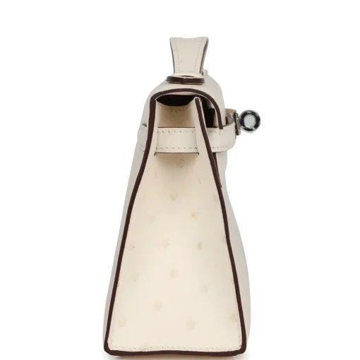 Hermès Kelly Pochette Nata Ostrich Palladium - Image 2