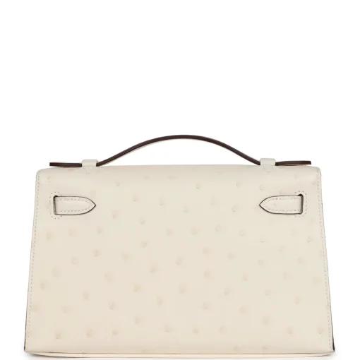 Hermès Kelly Pochette Nata Ostrich Palladium - Image 3