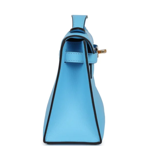 Hermès Kelly Pochette Celeste Swift Gold Hardware - Image 2