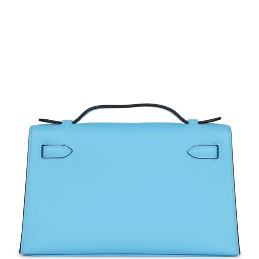 Hermès Kelly Pochette Celeste Swift Gold Hardware - Image 3