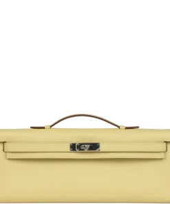 Hermès Kelly Cut Jaune Poussin Epsom Palladium