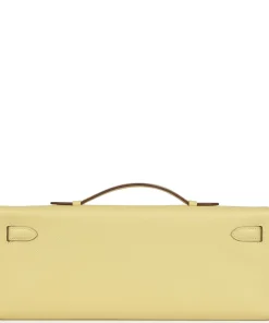 Alternative view of Hermès Kelly Cut Jaune Poussin Epsom Palladium