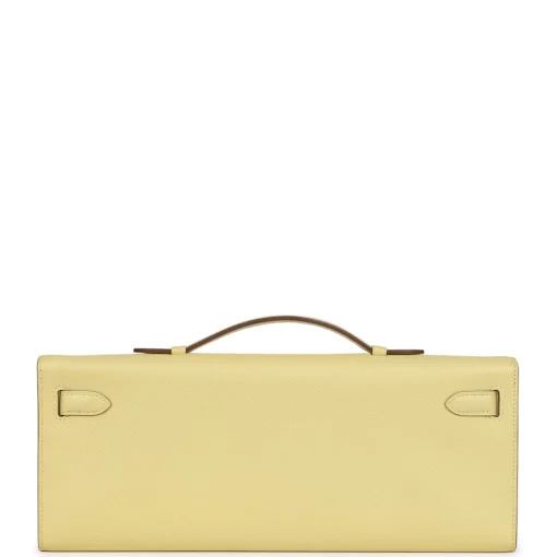 Hermès Kelly Cut Jaune Poussin Epsom Palladium - Image 2