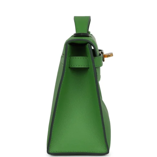 Hermès Kelly Pochette Vert Yucca Swift Gold Hardware - Image 3