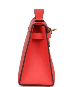 Alternative view of Hermès Kelly Pochette Rose Jaipur Epsom Gold