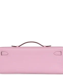 Alternative view of Hermès Kelly Cut Mauve Sylvestre Swift Palladium