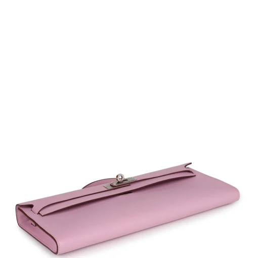 Hermès Kelly Cut Mauve Sylvestre Swift Palladium - Image 3