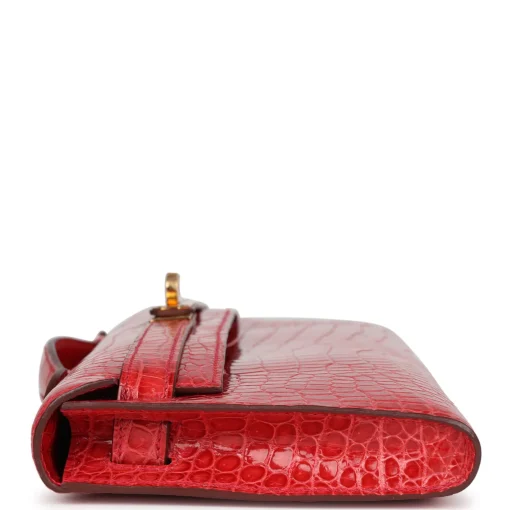 Hermès Kelly Cut Bougainvillea Shiny Porosus - Image 3