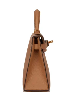 Alternative view of Hermes Kelly 20cm Bag In Chai Clemence Leather GHW