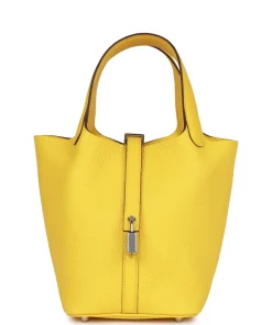 Hermès Picotin Lock 18 Jaune de Naples Clemence Palladium Hardware