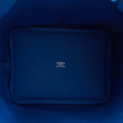Hermès Picotin Cargo 18 Bleu France Swift and Toile Canvas Palladium Hardware - Image 4