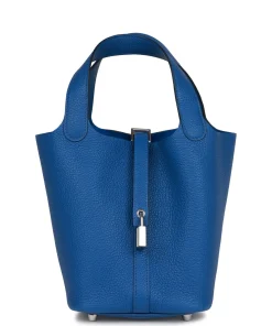 Hermès Picotin Lock 18 Bleu France Clemence Palladium Hardware